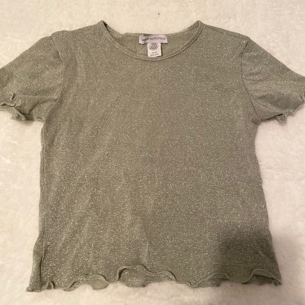 urban outfitters green sparkly top